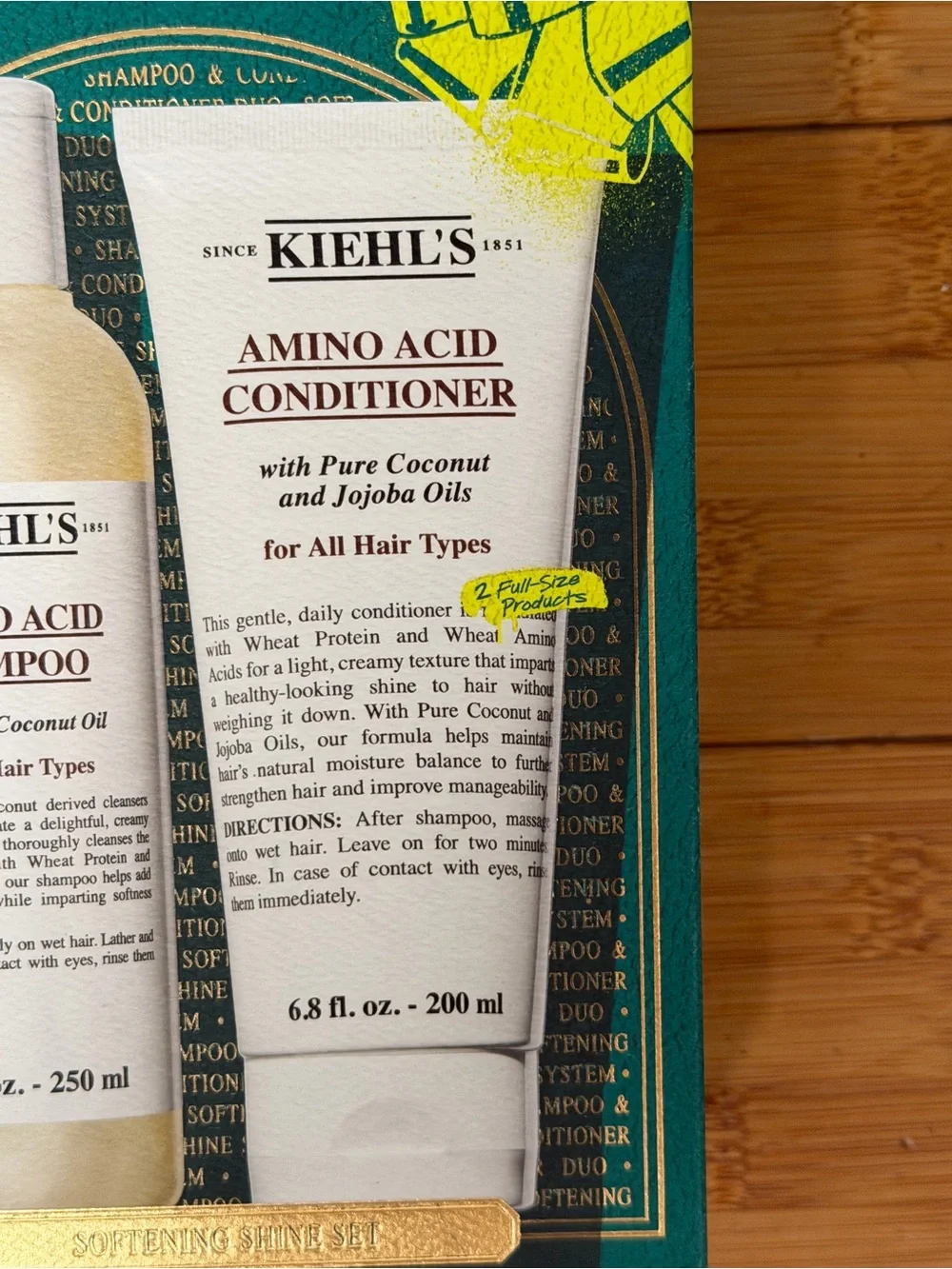 Kiehl's Amino Acid Shampoo & Conditioner Set — Green, White, Yellow